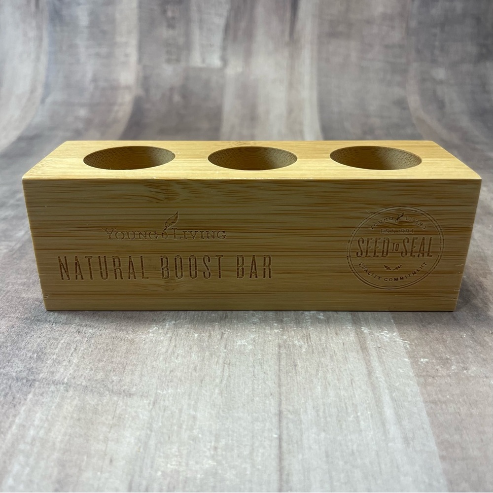 Essential Oil Holder Young Living Natural Boost Bar Bamboo Holds 3 Oil Bottles